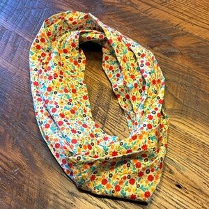 HANDMADE Cheerful Retro Floral Print Cotton Infinity Scarf - like NEW!